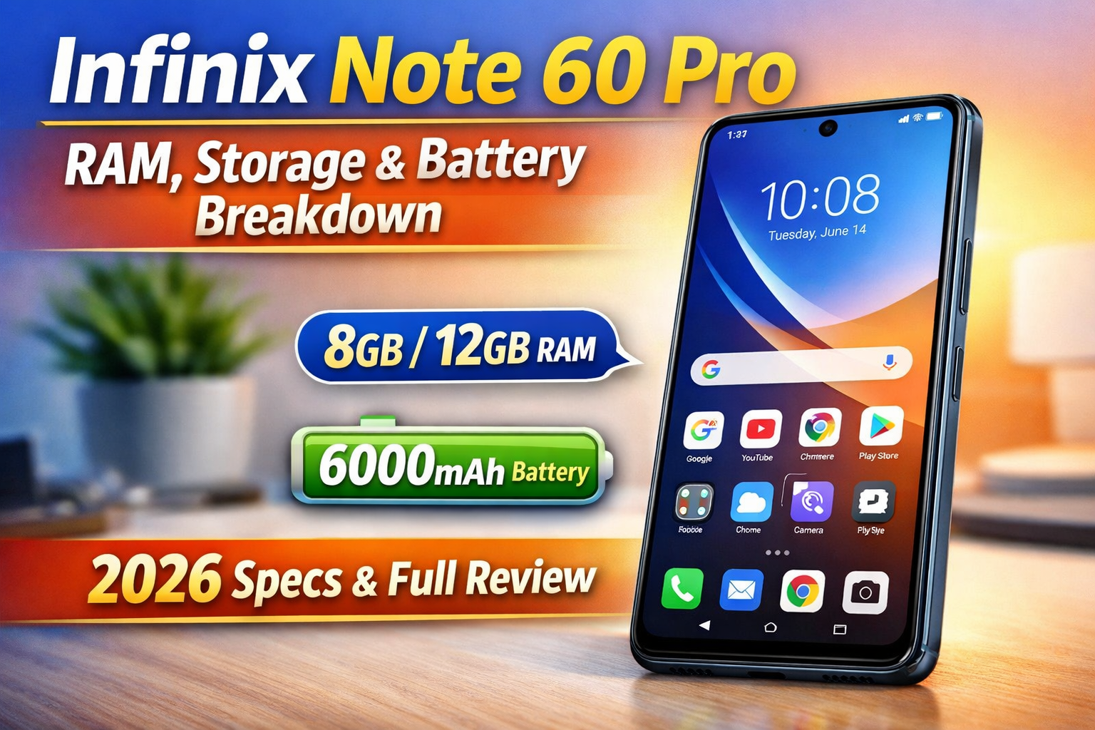 Infinix Note 60 Pro: RAM, Storage & Battery Specs 2026