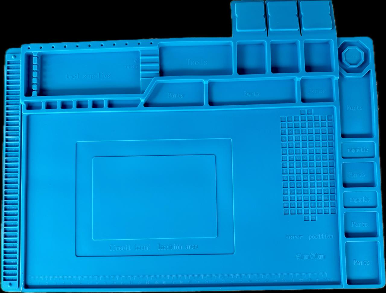 Heat Resistant Silicone Repair Mat - Multi-functional Magnetic Soldering Pad for Electronics Repair