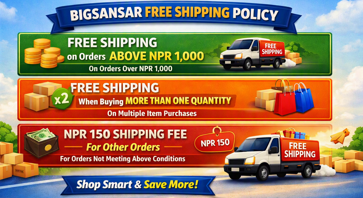 Bigsansar System Update | Easier Online Shopping & Free Shipping