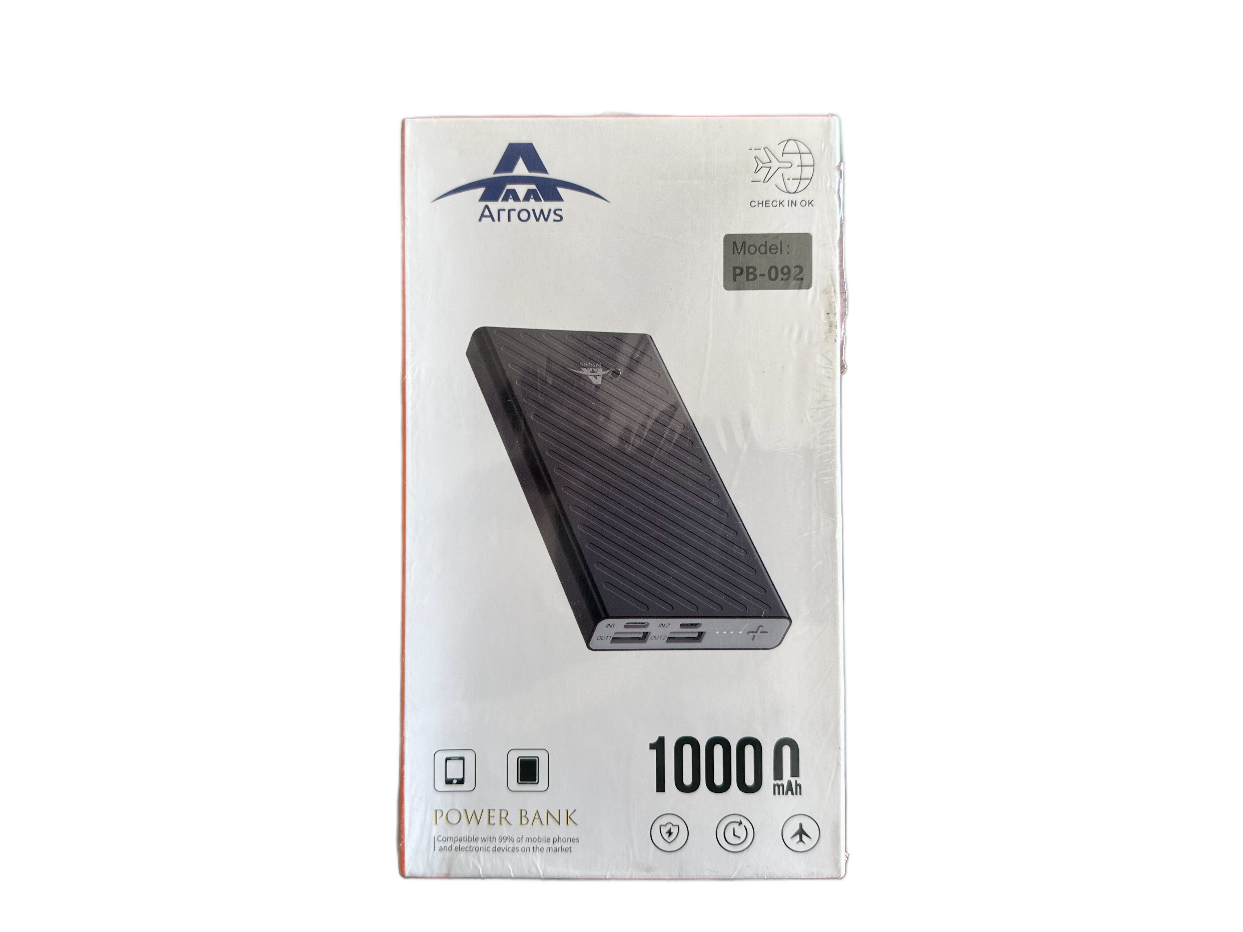 Arrows PB-092 10000mAh Power Bank | 2-Way Fast Charging Dual Output