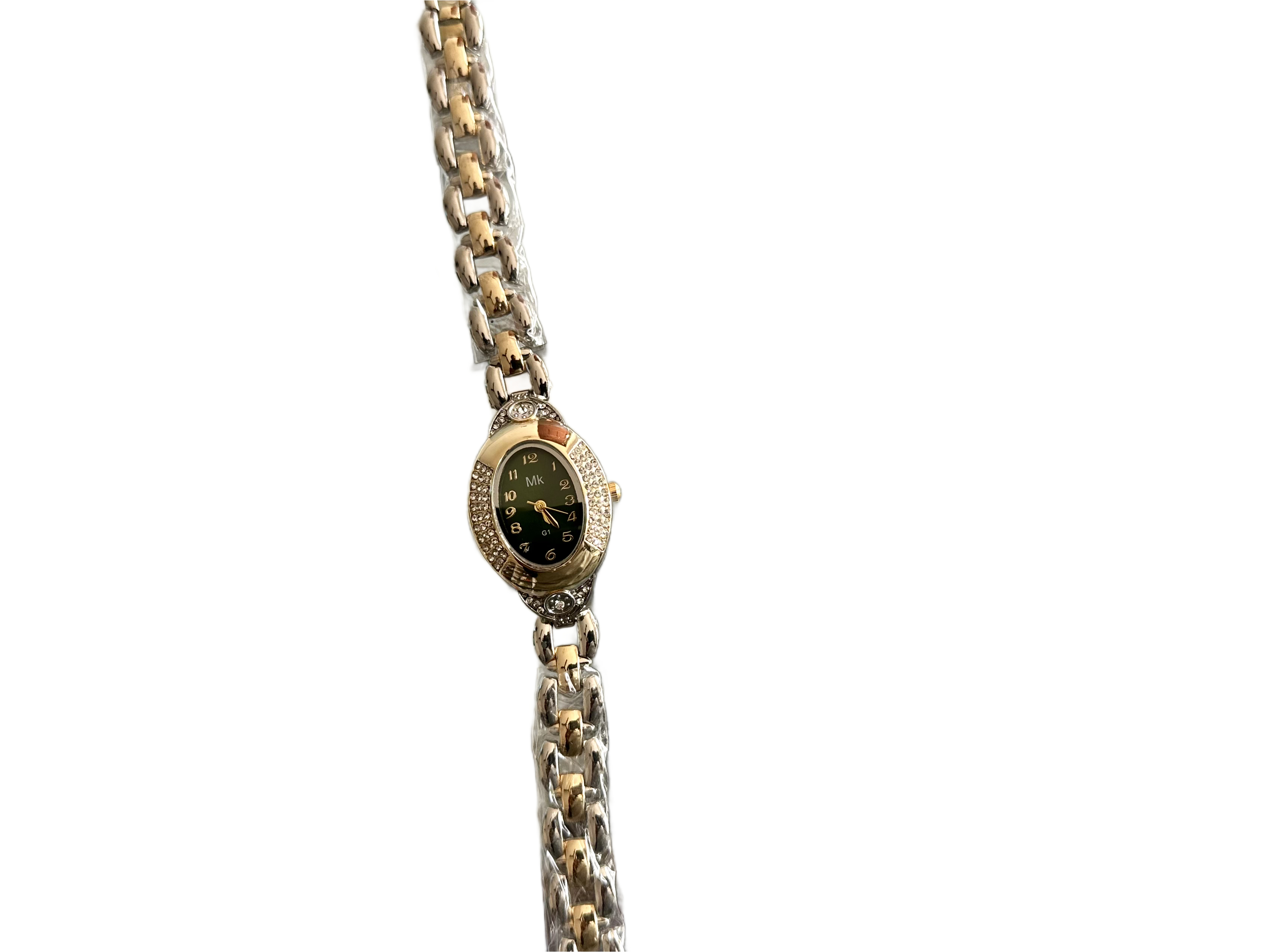 MK Two-Tone Oval Chain Link Dress Watch for Women