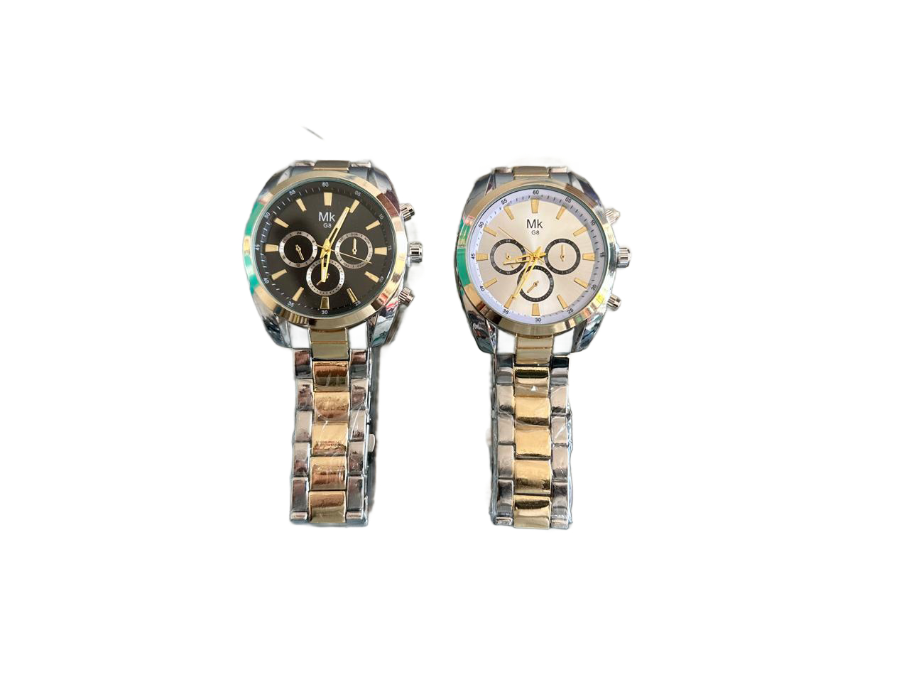 Men's Luxury Look Quartz Watch | Mk G8 Gold & Silver Chain Watch Nepal