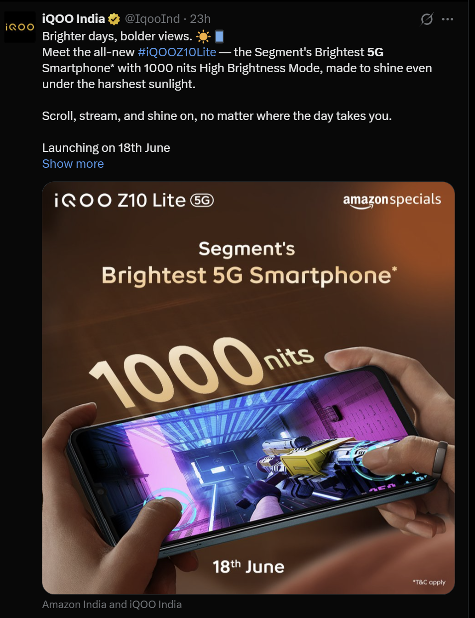 iQOO Z10 Lite 5G Launching on June 18 – 6000mAh Battery and 1000 Nits Display Confirmed