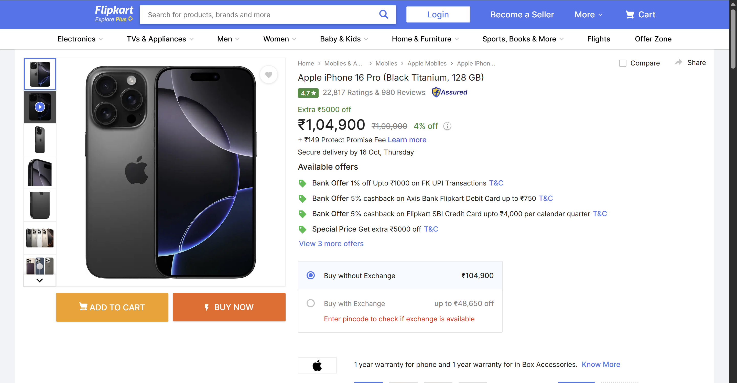 apple iphone 16 pro price drop