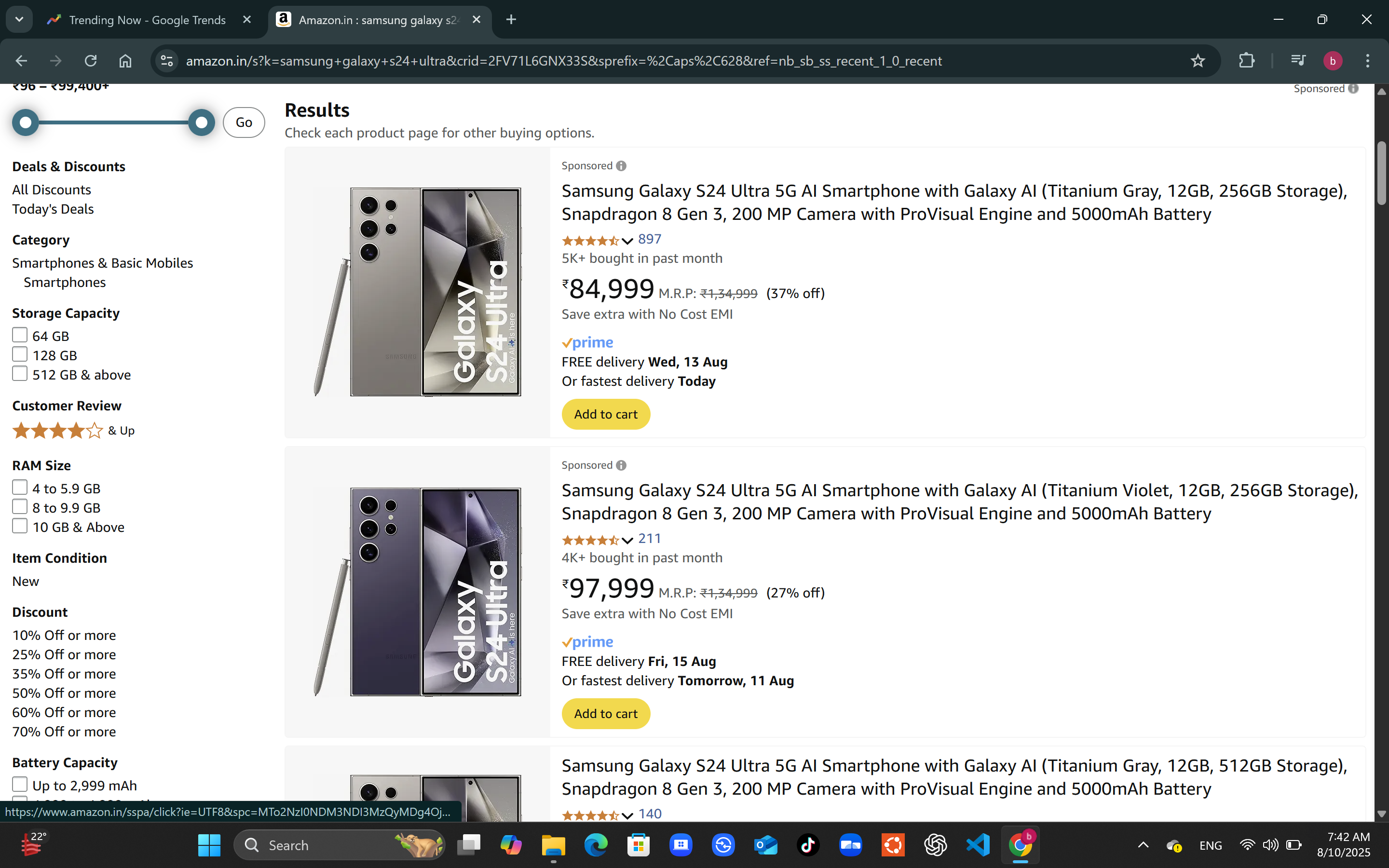 samsung galaxy s24 ultra price