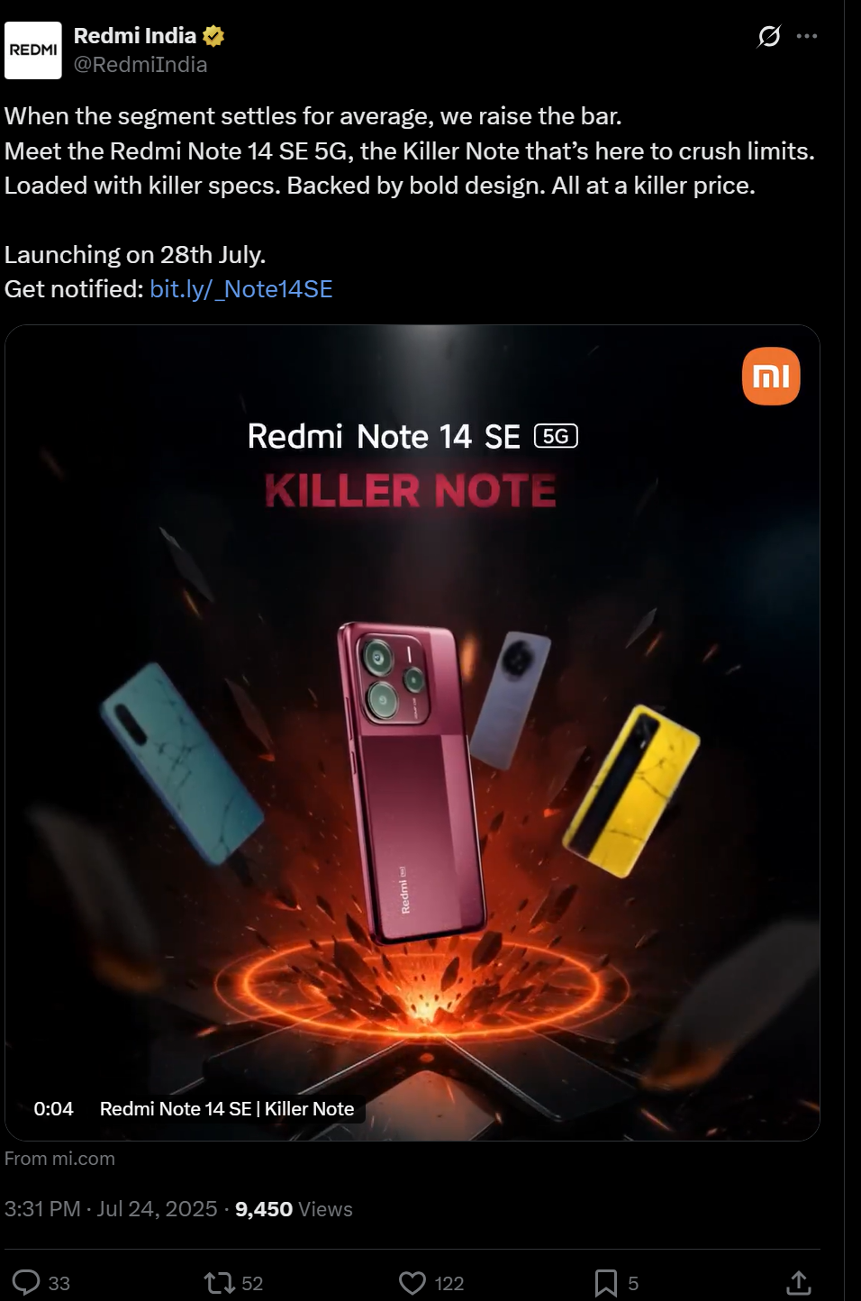 redmi note 14 se 5g